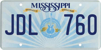 MS license plate JDL760