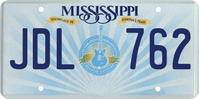 MS license plate JDL762