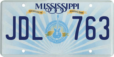 MS license plate JDL763