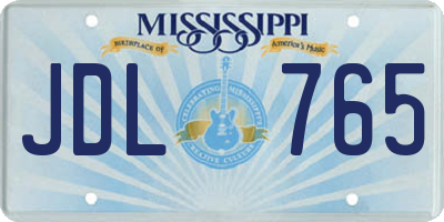 MS license plate JDL765
