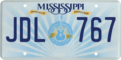 MS license plate JDL767