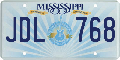 MS license plate JDL768