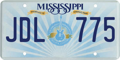 MS license plate JDL775