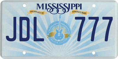 MS license plate JDL777