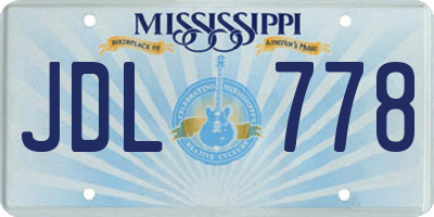 MS license plate JDL778