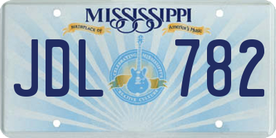 MS license plate JDL782