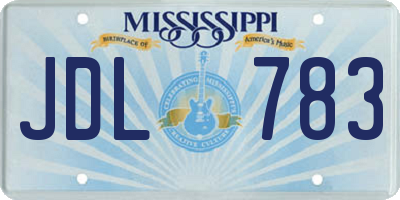 MS license plate JDL783