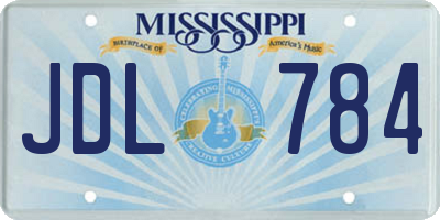 MS license plate JDL784