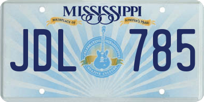 MS license plate JDL785