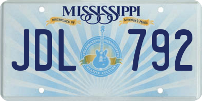 MS license plate JDL792