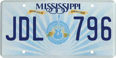 MS license plate JDL796