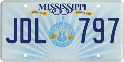 MS license plate JDL797