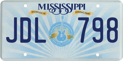 MS license plate JDL798