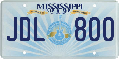MS license plate JDL800