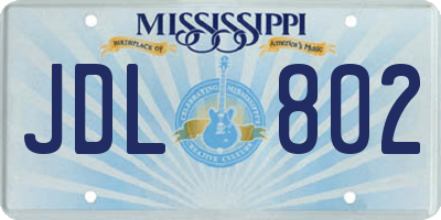 MS license plate JDL802