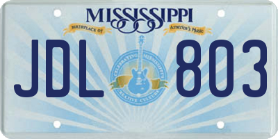 MS license plate JDL803