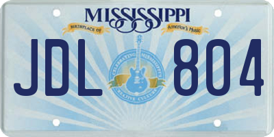 MS license plate JDL804