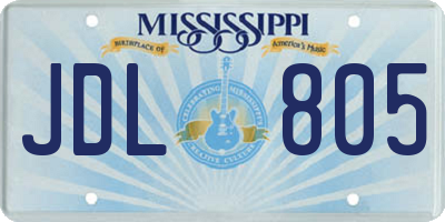MS license plate JDL805