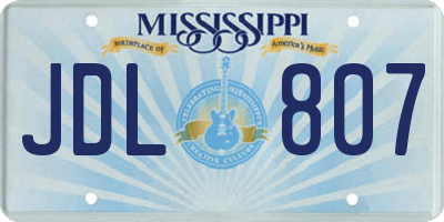 MS license plate JDL807