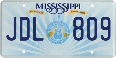 MS license plate JDL809