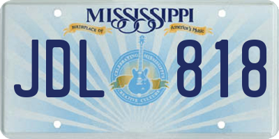 MS license plate JDL818