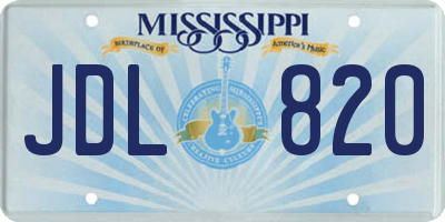 MS license plate JDL820