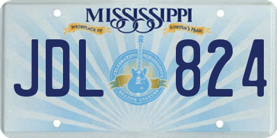 MS license plate JDL824
