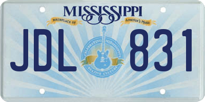 MS license plate JDL831