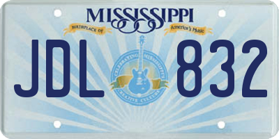 MS license plate JDL832