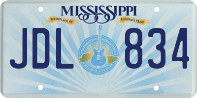 MS license plate JDL834