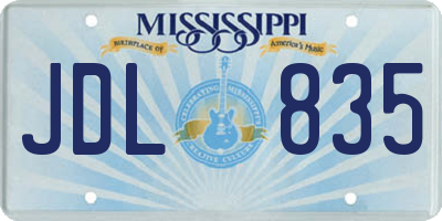 MS license plate JDL835