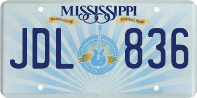 MS license plate JDL836