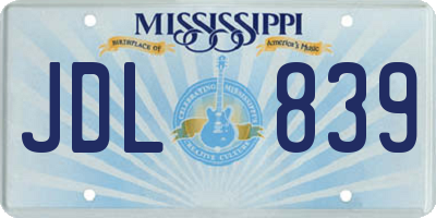 MS license plate JDL839