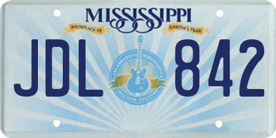 MS license plate JDL842