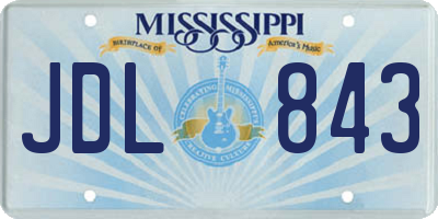 MS license plate JDL843