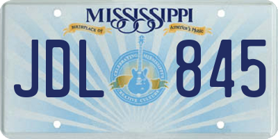 MS license plate JDL845