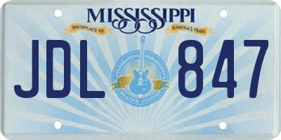 MS license plate JDL847