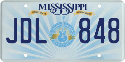 MS license plate JDL848