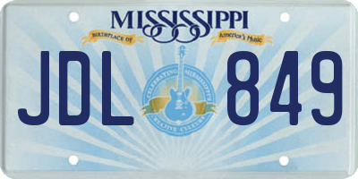 MS license plate JDL849