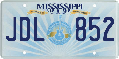 MS license plate JDL852
