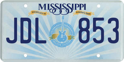 MS license plate JDL853