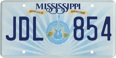MS license plate JDL854