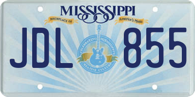 MS license plate JDL855