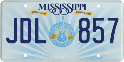MS license plate JDL857