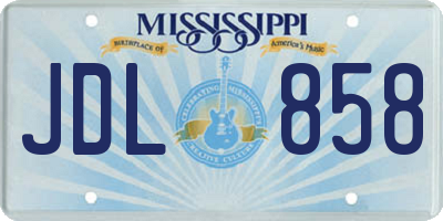 MS license plate JDL858