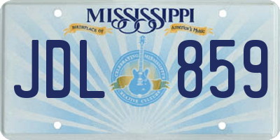 MS license plate JDL859