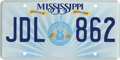 MS license plate JDL862