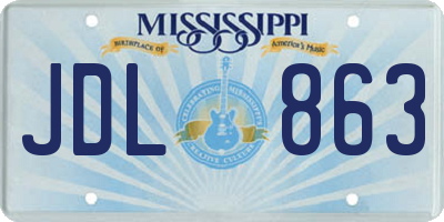 MS license plate JDL863