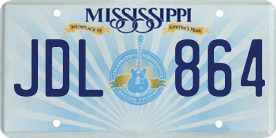 MS license plate JDL864