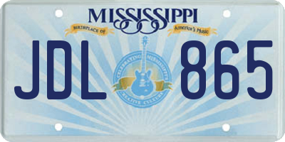 MS license plate JDL865